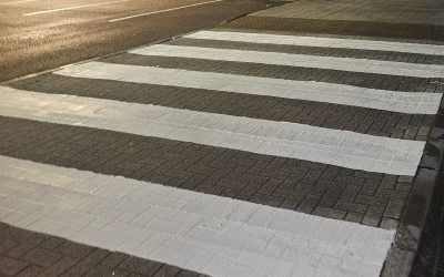 Zebra Crossing markings at Merthyr Wales